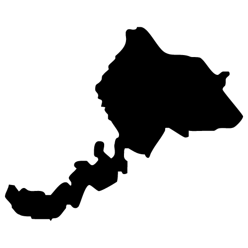 福井県の地図イラスト＜モノクロシルエット画像＞