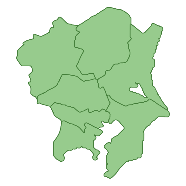 関東地方の地図イラスト画像