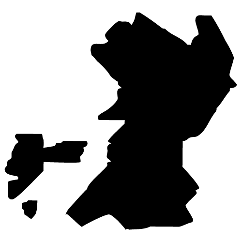 熊本県の地図イラスト＜モノクロシルエット画像＞