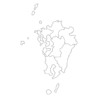 九州地方の白地図イラスト画像