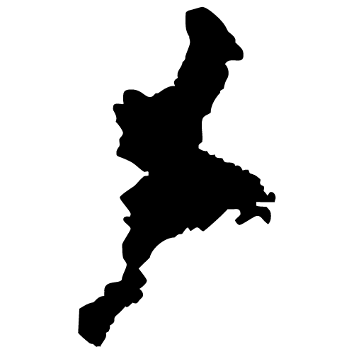 三重県の地図イラスト＜モノクロシルエット画像＞