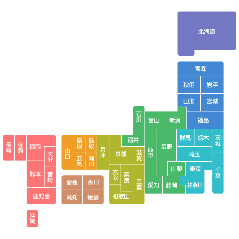 【都道府県名入り】日本地図(白地図)のイラスト画像 - 日本地図無料イラスト素材集