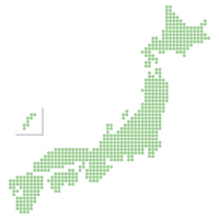 日本地図のドットイラスト画像