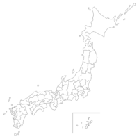 日本地図（白地図）のイラスト画像