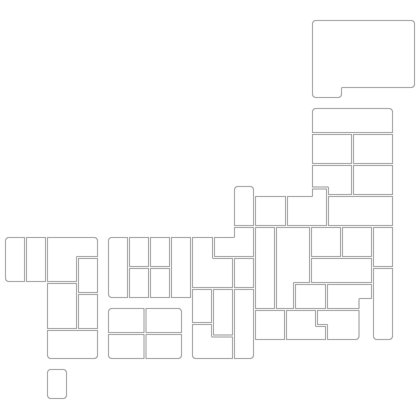 日本地図（白地図）のデフォルメイラスト画像 日本地図無料イラスト素材集