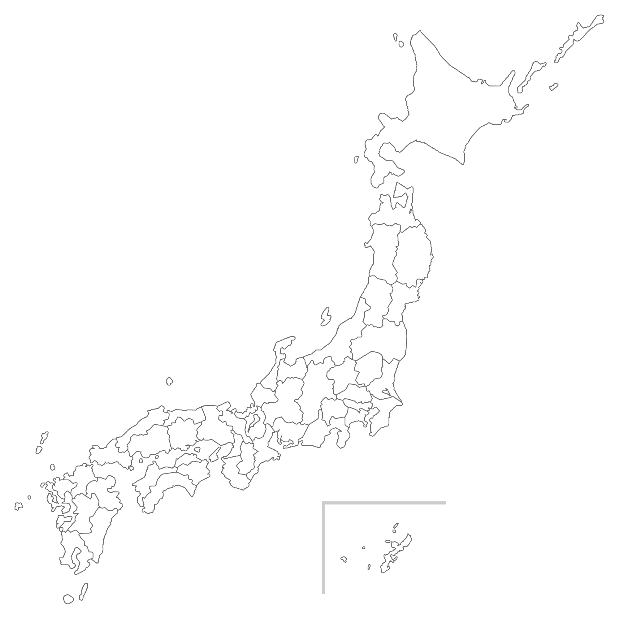 日本地図 白地図 のイラスト画像 日本地図無料イラスト素材集