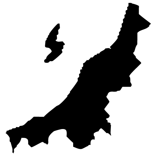 新潟県の地図イラスト＜モノクロシルエット画像＞