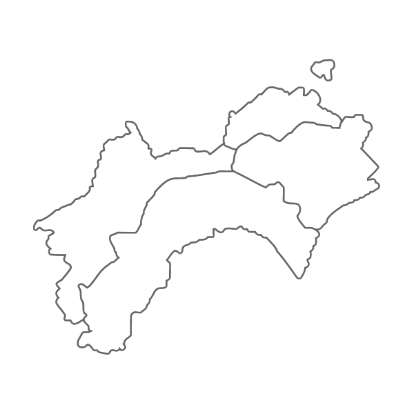 四国地方の白地図イラスト画像