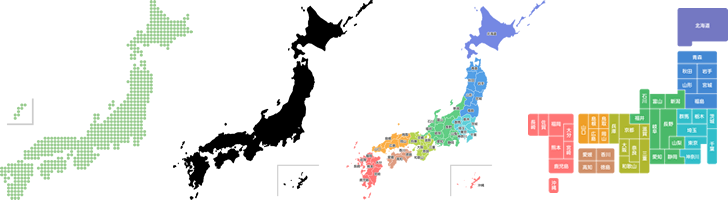 日本地図（日本列島）のイラスト画像